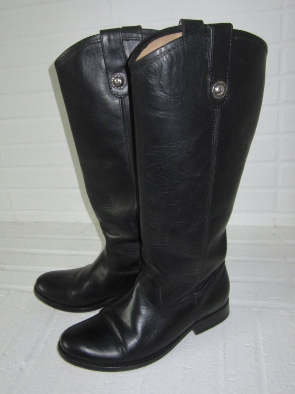 FRYE MELISSA Button Tall Boots Black Leather Women’s 6 1/2 M - Picture 5 of 16